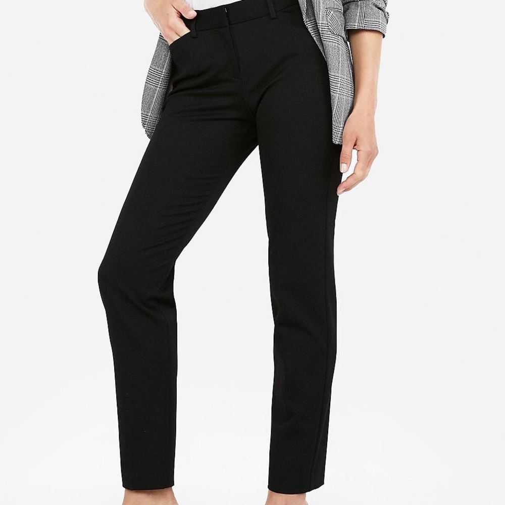Black Express Publicist Ankle Mid Rise Dress Pants